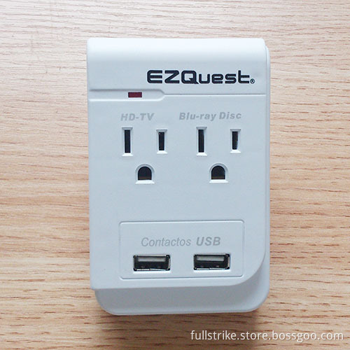 USB Wall Plate with 2 USB Ports and 2 Outlets, Surge Current Protetcion
